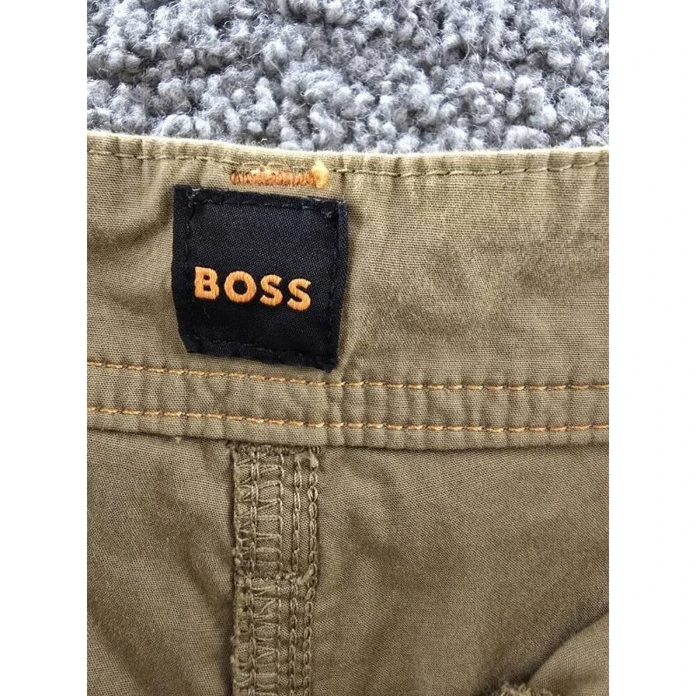 BOSS Orange High-Rise Baggy-Fit Shorts Women's 10 Beige Pleated Zip Hook & Bar
